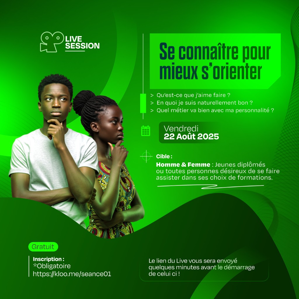 Affiche verte « Se connaître pour mieux s'orienter »