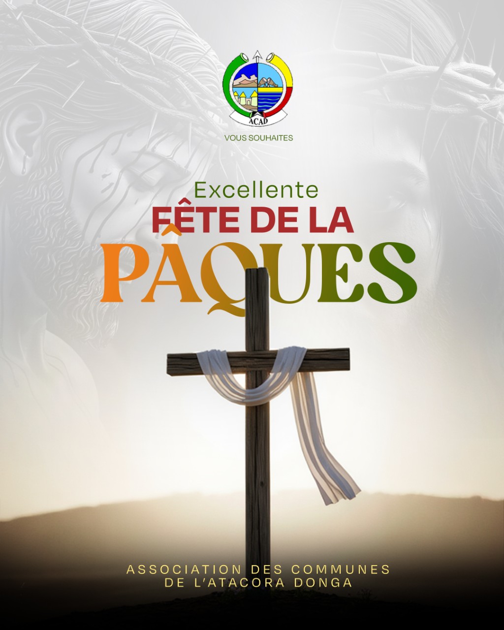 Affiche sobre de Pâques avec symbole de croix