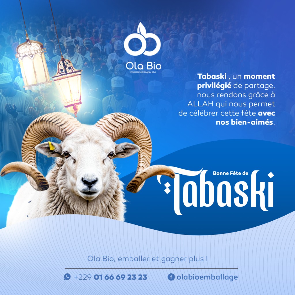 Visuel Ola Bio Tabaski avec bélier et emballages