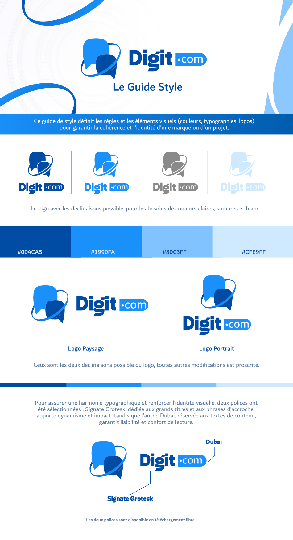 Planche de branding Digit Ben avec logo et supports numériques